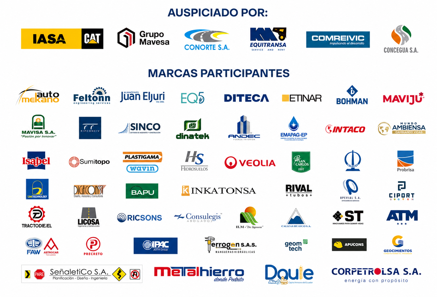 Auspiciantes y marcas participantes ExpoMaqser 2025